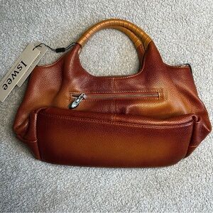 Brown Leather Shoulder Bag with Hobo Silhouette